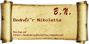 Bednár Nikoletta névjegykártya