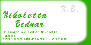 nikoletta bednar business card