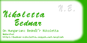 nikoletta bednar business card